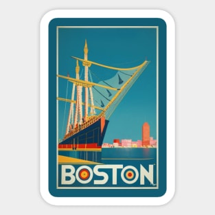 A Vintage Travel Art of Boston - Massachusetts - US Sticker